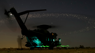 Helicopter Sparks Draw a Beautiful Galaxy on the Night Sky